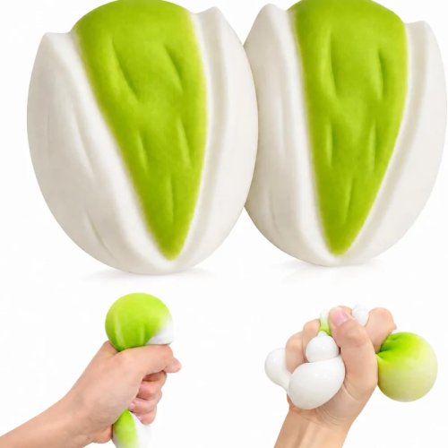 Brinquedo anti-stress ASMR Pistácio – Crocante, terapia das mãos, fidget sensorial, presente para adultos