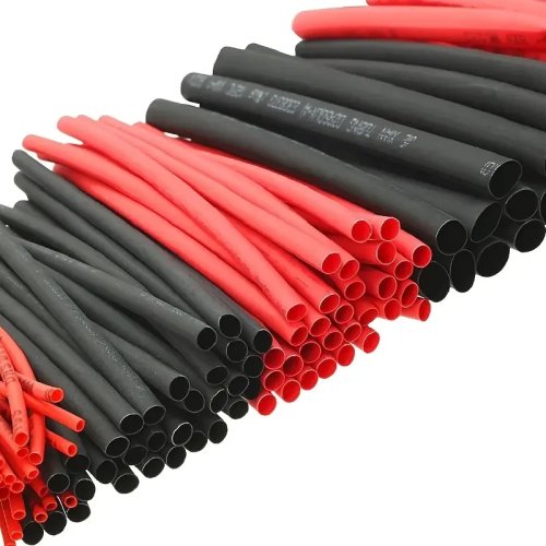 127Pcs Heat Shrink Tubing Assortment, 2:1 Polyolefin, Black and Red, Wire Cable Sleeving Wrap Kit