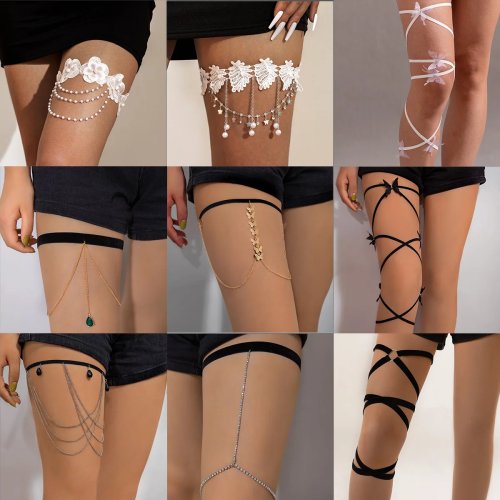 Dây Xích Chân Bướm Co Giãn cho Nữ - Dây Xích Đùi Gợi Cảm Bắt Chéo