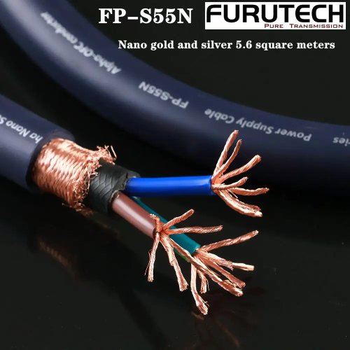 Furutech FP-S55N Nano Silver-Gold Plated Hi-Fi Power Cable - DIY AC Cord for Amplifier & Speaker