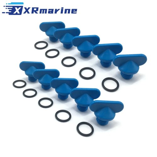 10 Pack Exhaust Manifold Water Drain Blue Plugs for MerCruiser 22-806608A1 22-806608A02 8M2000874