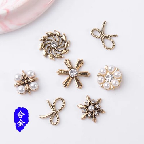 Kancing Baju Alloy Retro Gaya Korea Seri Xiaoxiangfeng untuk DIY Kerajinan Tangan & Aksesori Pakaian, Stok Pabrik Langsung