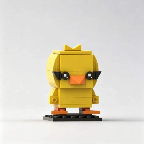 96Pcs Yellow Cartoon Duck Building Blocks, Animal Figure Model, DIY Assembly Toy, Creative Desk Decoration, Collectible Gift