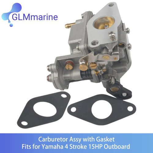 Carburetor Assembly for Yamaha 4-Stroke 15HP Outboard Engine 66M-14301 with Gasket 66M-13646 18-346