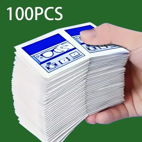 100Pcs Disposable Eyeglass Cleaning Wipes - Individually Wrapped, for Glasses, Smartphones, Tablet Screens