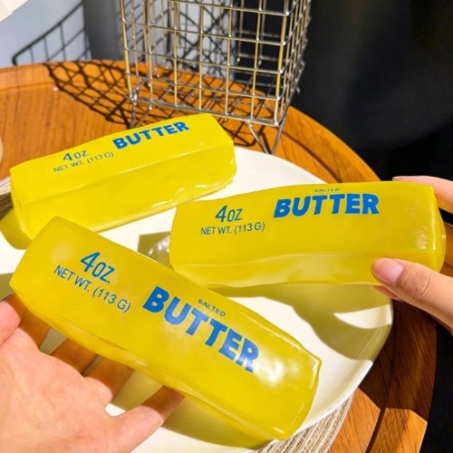 New Squishy Simulated Butter Squeeze Toy - Soft Stress Relief Slow Rising Sensory Fidget for Anxiety ADHD Autism - Gift for Adults
