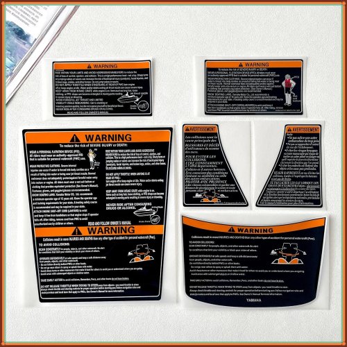 Decal dán cảnh báo cho mô tô nước, sticker cho Yamaha WaveRunner FX GP VX JetBlaster SuperJet 2018-2025, phụ kiện thuyền
