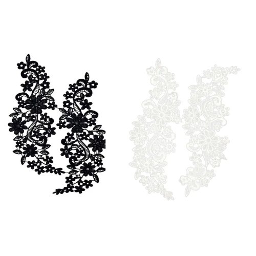 DIY 폭넓은 블랙 기퓌르 레이스 재봉용 – 자수 모티프 브라이덜 및 공예용