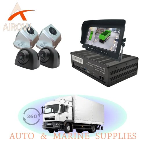 Airow Auto Schwerlast-LKW 3D 360°-Rundumkamera-System mit KI-Toter-Winkel-Erkennung für LKW, Bus, Wohnmobil, Auto Rückfahrhilfe