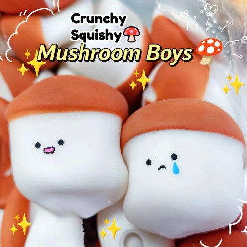 ลูกบอลคลายเครียดฟิดเจ็ตเห็ดร้องไห้ squishy – ของเล่นบีบ ASMR ทำมือ