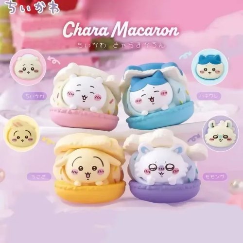 4pcs Cutejiyi Macaron Dessert Gacha Figure Set Usagi Hachiware Momonga Model Toy Desktop Ornament Cake Topper Birthday Gift