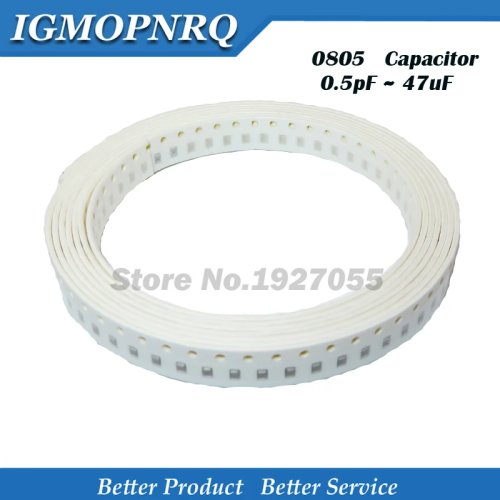 100개 0805 50V SMD 적층 세라믹 콘덴서 0.5pF~47uF 10nF 100nF 1uF 2.2uF 4.7uF 10uF 1pF