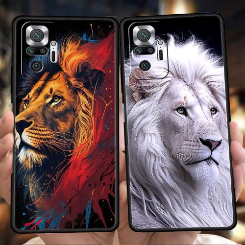 The Lion Funda Suave para Redmi 13C 10C Note 13 12 10 11 Pro Plus 7 8T K40 K50 Gaming Pro Plus