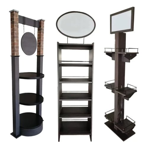 Wooden Multi-Layer Wine Display Cabinet – Wood Grain Bottle Rack