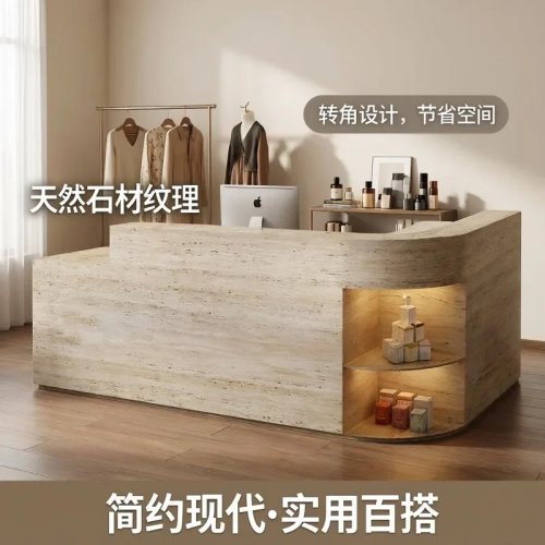Mostrador de recepción moderno pequeño y caja para tienda de ropa, salón de belleza o bar – mostrador de esquina sencillo
