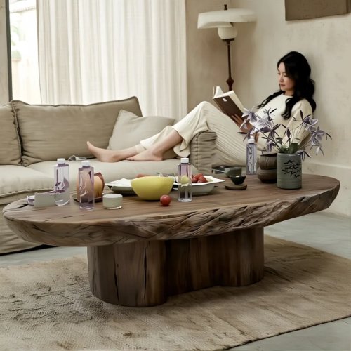 Luxe houten salontafel – Scandinavisch minimalistisch Italiaans design voor de woonkamer