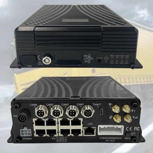 VISIONMASTER VM-3008 12-канальный гибридный автомобильный DVR H.265 с ADAS/DSM/BSD, WiFi/4G, вход AHD/IP, 1080P/720P, поддержка до 2TB