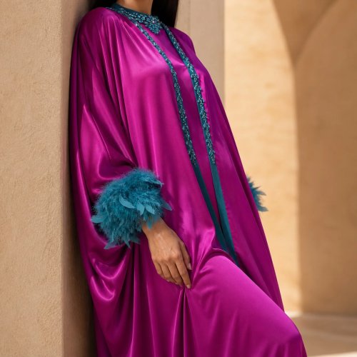 Women's Summer African Luxury Dress Slim Fit Mock Neck Batwing Sleeve Solid Color A-Line Pullover Caftan 2025