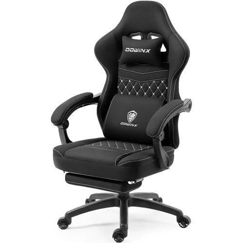 Ergonomic Gaming Chair with Gel Pad, Pocket Spring Cushion and Storage Bag, Breathable Fabric Computer Chair