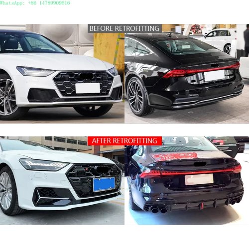 Op maat gemaakt bodykit 2025 A7 naar S7 – Voorbumper, grille, achterbumper, achterlip en uitlaat