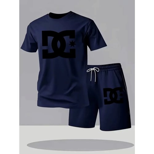 Men's Summer Casual Set Breathable Oversize T-Shirt & Shorts 2-Piece Sportswear Outfit