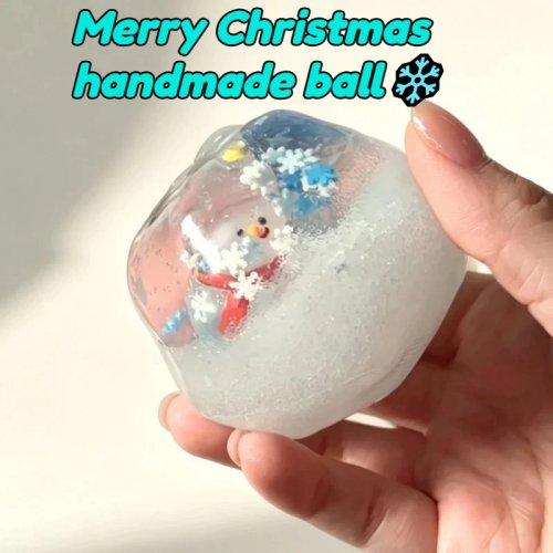 Kerst squishy stressbal - Handgemaakt fidget speelgoed ASMR met krakend wax geluid