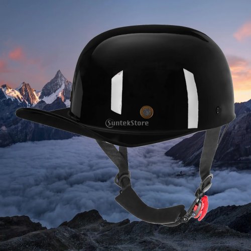 Retro Motorradhelm im Baseball-Cap-Stil mit Duckbill, ABS-Halbschale, bequemer Kinnriemen