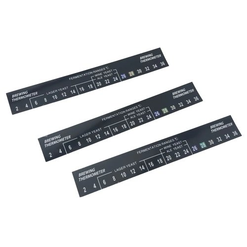 3 Tiras de Termómetro LCD Autoadhesivas para Elaboración de Cerveza y Vino - Sensor de Temperatura