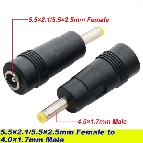 COMPSON 1 st. DC-stroomadapter, 5,5 x 2,1/5,5 x 2,5 mm female naar 4,0 x 1,7 mm male