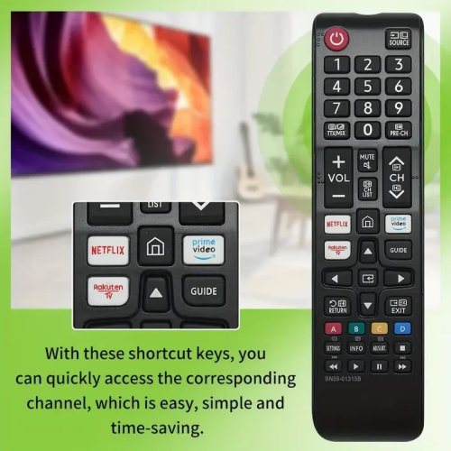 Vervangende afstandsbediening voor Samsung Smart TV – geschikt voor veel Samsung Smart TV-modellen (BN59-01315B)