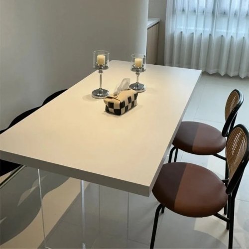 Mesa de comedor flotante de acrílico nórdica, mesa de despacho minimalista italiana para salón, estudio u oficina, muebles para el hogar