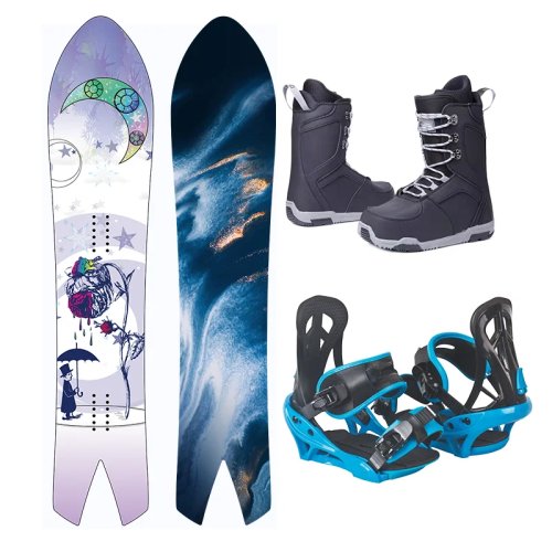 สโนว์บอร์ดและสกีแบบกำหนดเองพร้อมบินดิ้ง Step-On ชุดสโนว์บอร์ด Powder Swallow Tail