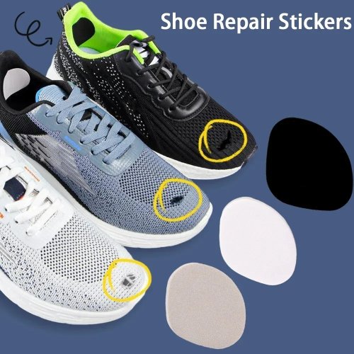 4 Pcs Self-Adhesive Suede Shoe Repair Patches, Cuttable Washable Anti-Wear Fabric Stickers for Shoe Holes
