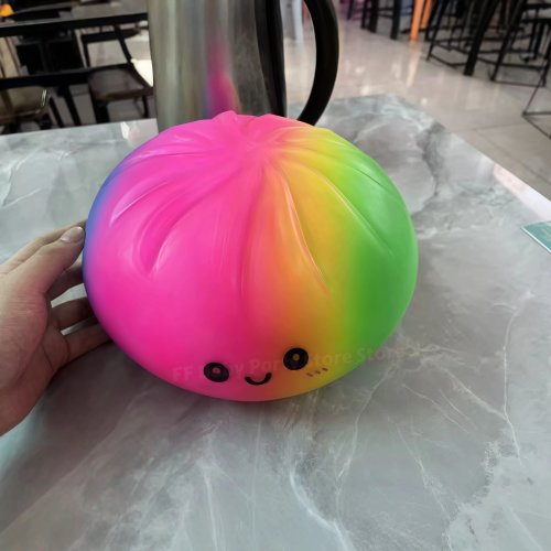 Squishy gigante de dumpling arcoíris, rebote lento, suave, alivio del estrés, juguete sensorial fidget, regalo 15/25cm