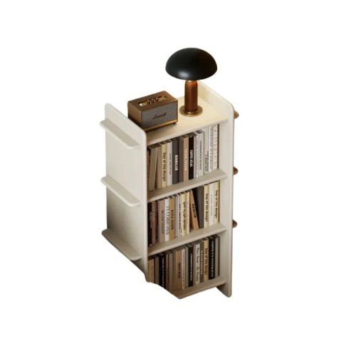 Premium French Light Luxury Solid Wood Bookshelf, Floor-Standing Bookcase, Wall-Leaning Book Cabinet