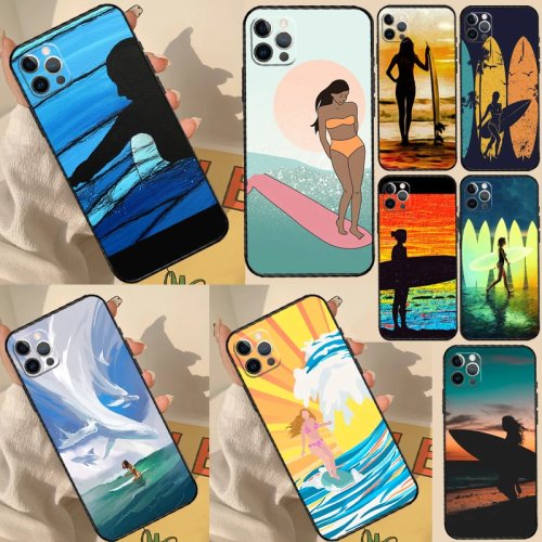 حافظة Surfing Art Surf Girl لـ Samsung Galaxy M14 M34 M54 M13 M53 M55 M35 M20 M16 M36 M56 M11 M31 M51 M12 M32 M52