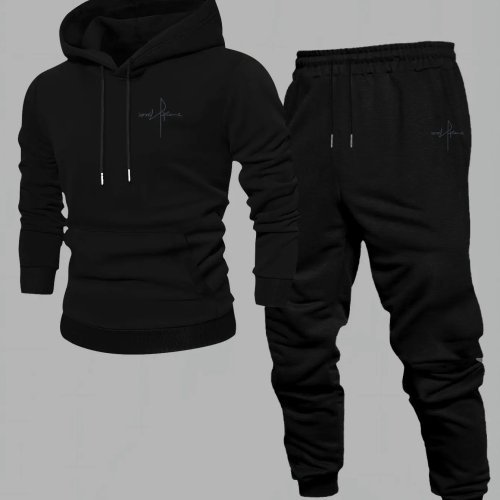 Ensemble sweat à capuche et pantalon imprimé pour homme – Tenue casual et sport confortable au quotidien