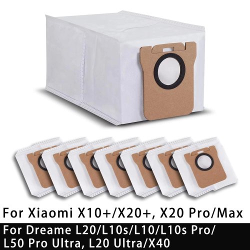 Kantong Debu untuk Robot Vacuum Xiaomi X10+/X20+, X20 Pro/Max & Dreame L20/L10s/L10/L10s Pro/L50 Pro Ultra/L20 Ultra/X40