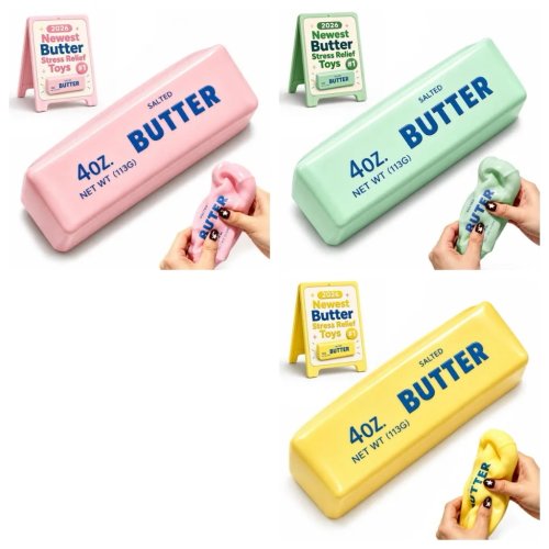 Антистресс-игрушка сквиш ASMR Butter Stick – хрустящий мяч для снятия стресса, с наполнителем из круглых блоков, для расслабления рук, подарок