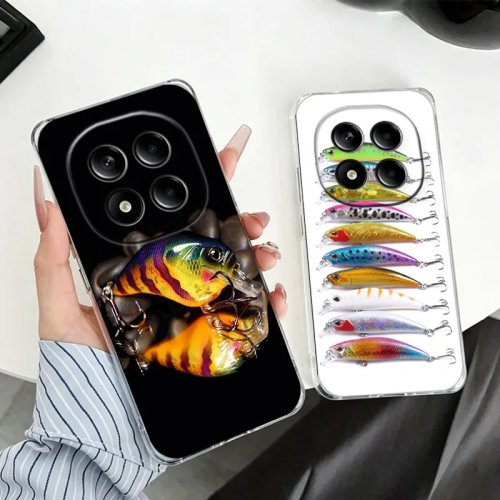 Funda para celular con diseño realista de señuelo de pesca para Redmi 15C/15A/15/14C/13R/13C/13/12C/12/10X/10C/10A/9A/9I/9T/9C/9A/9/A7 Pro/A5/A3/K50/K60