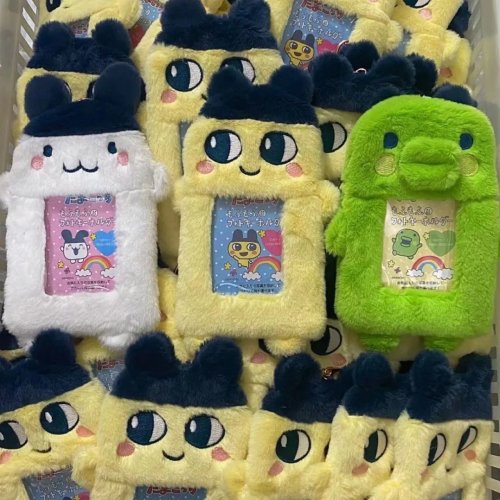 Tamagotchi Plush Card Holder Cute Cartoon Fluffy ID Card Storage Pouch Backpack Keychain Charm