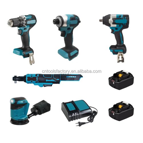 ชุดเครื่องมือไฟฟ้าไร้แปรงถ่าน 5 ชิ้น 18V สำหรับซ่อมรถยนต์ พร้อมแบตเตอรี่ BL1860B และที่ชาร์จ DC18RC