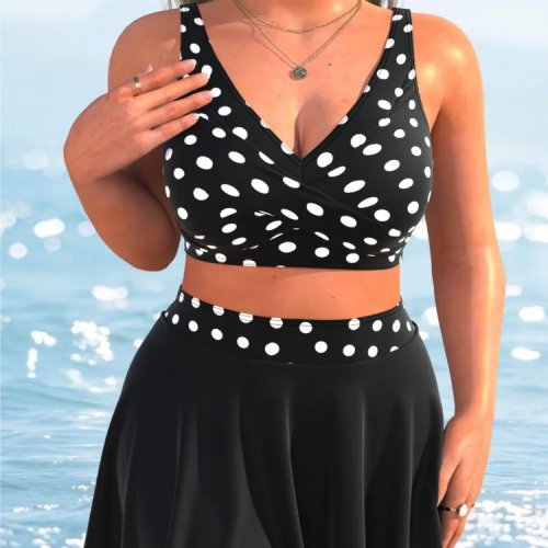 Set de tankini de tiro alto – Traje de baño sexy sin mangas para mujer para verano y playa