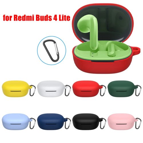 Funda de silicón suave portátil con gancho, protector anti caídas y resistente a golpes para Redmi Buds 4 Lite