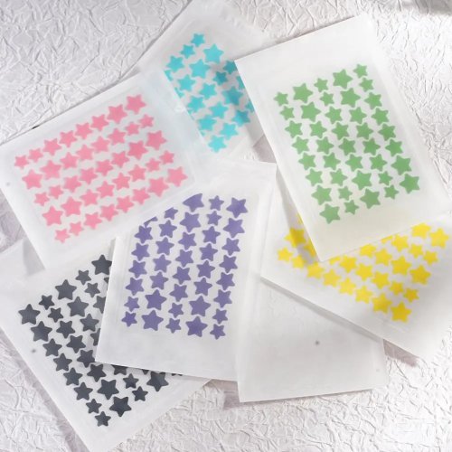 40 Miếng Dán Mụn Hydrocolloid Hình Ngôi Sao Nhiều Màu, Che Mụn Vô Hình