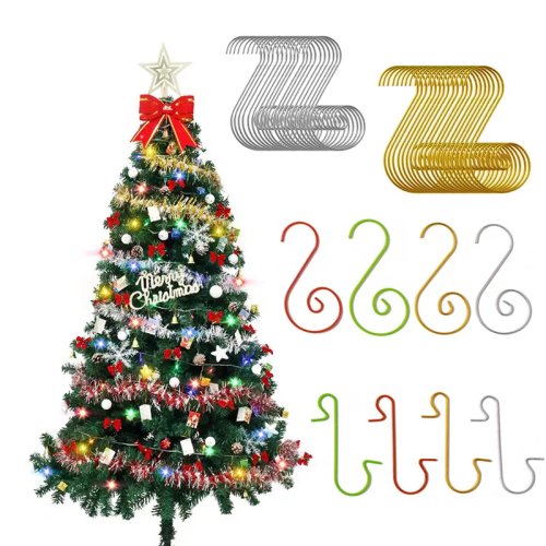 20/40 Pcs Multi-Color S-Shaped Metal Hooks for Christmas Ornaments & Party Decorations