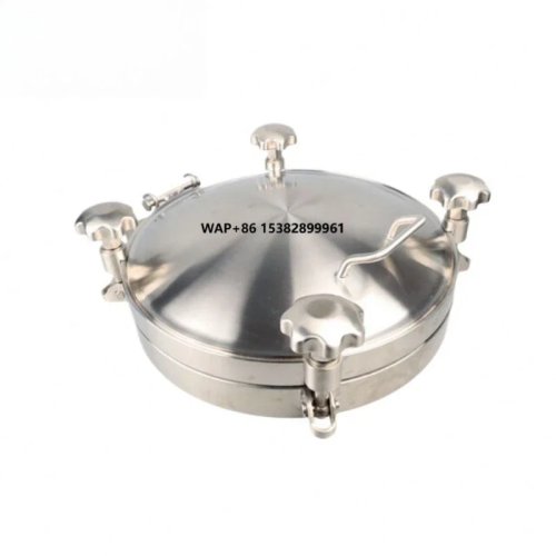 SS304 Stainless Steel Sanitary Tank Manhole Cover – Food-Grade Aseptic Industrial, Sandblasted