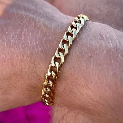 Wannee Pulseira Corrente Cubana Trendy para Homem Mulher, Aço Inoxidável 3 5 7mm, Jóias Presente Festa