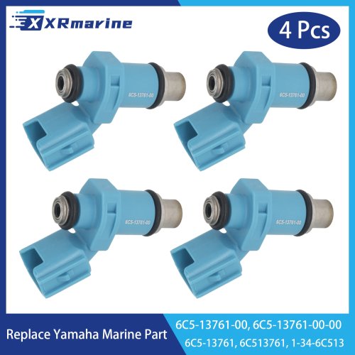 4 Buah Injector Bahan Bakar 10 Lubang 6C5-13761-00 untuk Yamaha 2/4 Tak 40-70HP Mesin Tempel 6C5-13761-00-00