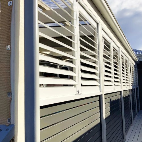 KAKADU Volets persiennes en alliage d'aluminium modernes sur mesure, étanches, intérieur/extérieur
